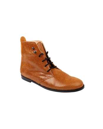 Bottines à Talons Atelier Do Sapato En Cuir Bicolore Ocre Et Taupe - Taille 39 - Occasion TBE