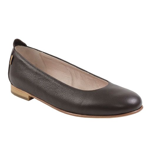 Ballerines noires en cuir brillant froissé pour femme | Fabriquées en Italie